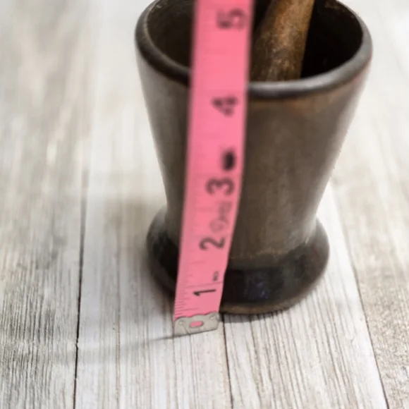 Vintage Wooden Mortar and Pestle Set Collectible Kitchen Decor - Picture 9 of 9
